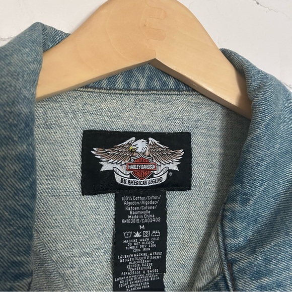 Vintage Harley-Davidson Cropped Denim Jacket - Picture 4 of 8